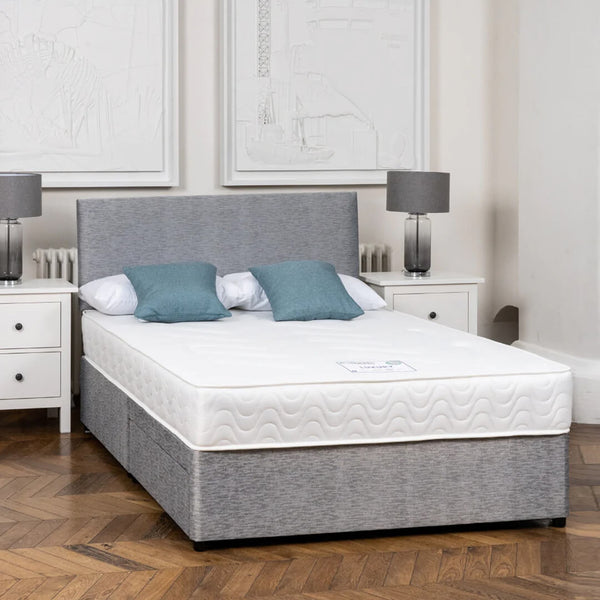 Divan Bed with Memory Orthopaedic Mattress and Headboard