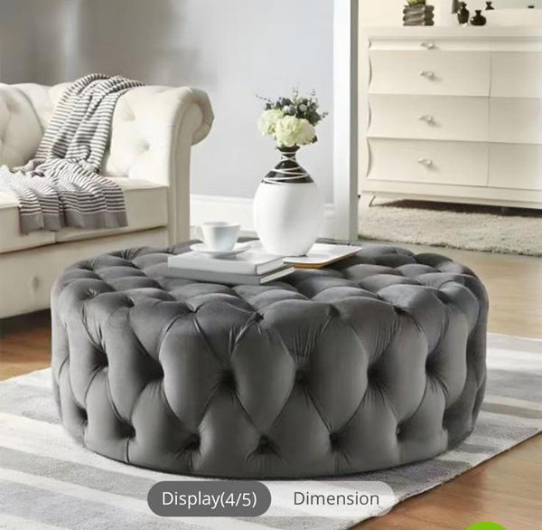 Chesterfield round footstool