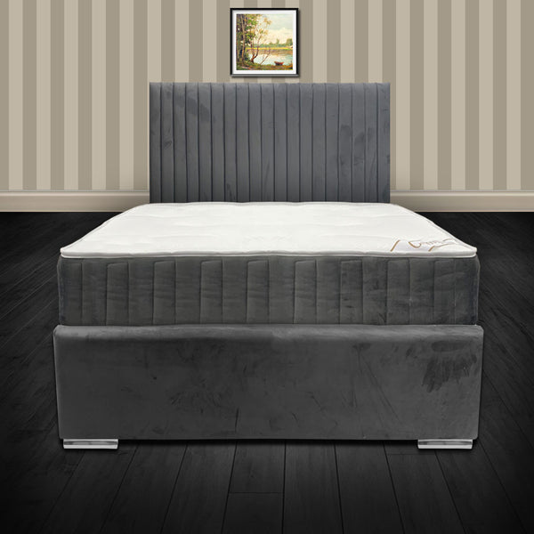 Bella Grey Plush Velvet Bed Frame