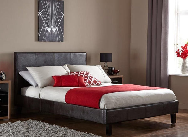 Faux Leather Bed Frame with optional Mattress