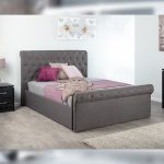 Grey Double Fabric Ottoman Storage Bed