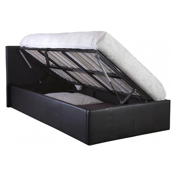 Side Lift Leather Ottoman Storage Bed